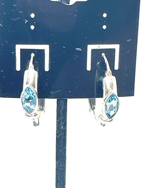Sterling Topaz Hoop Earrings